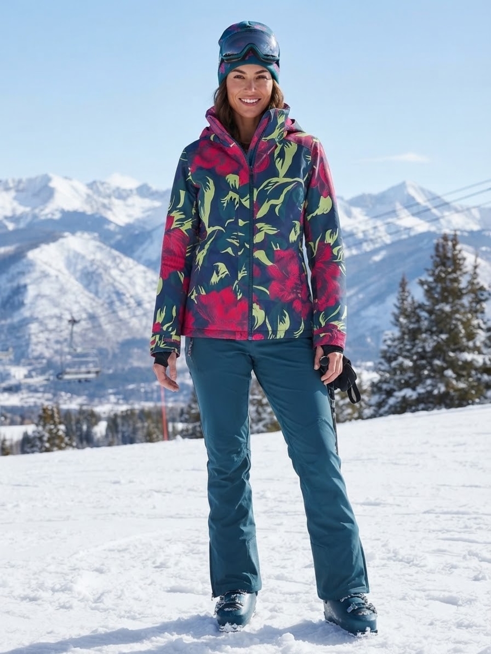 Burton Floral Snowboard Set Size Med